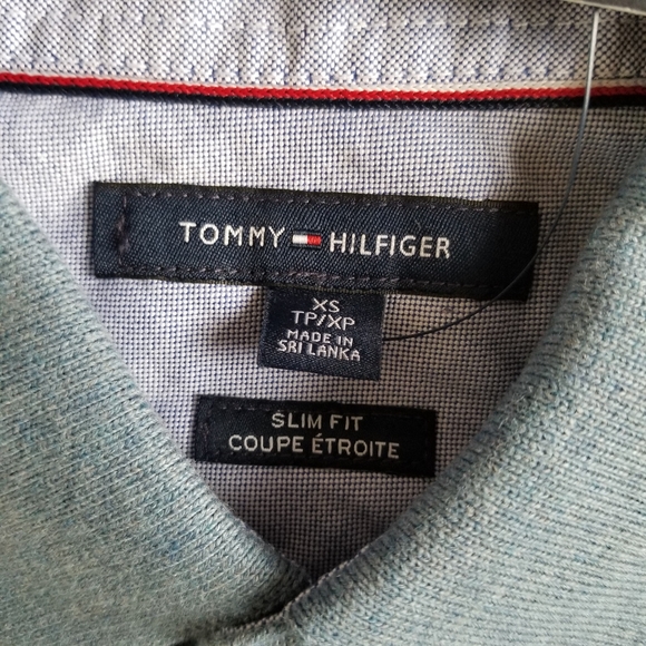 🆕️ Tommy Hilfiger Blue Gray Slim Fit Polo - Picture 4 of 5